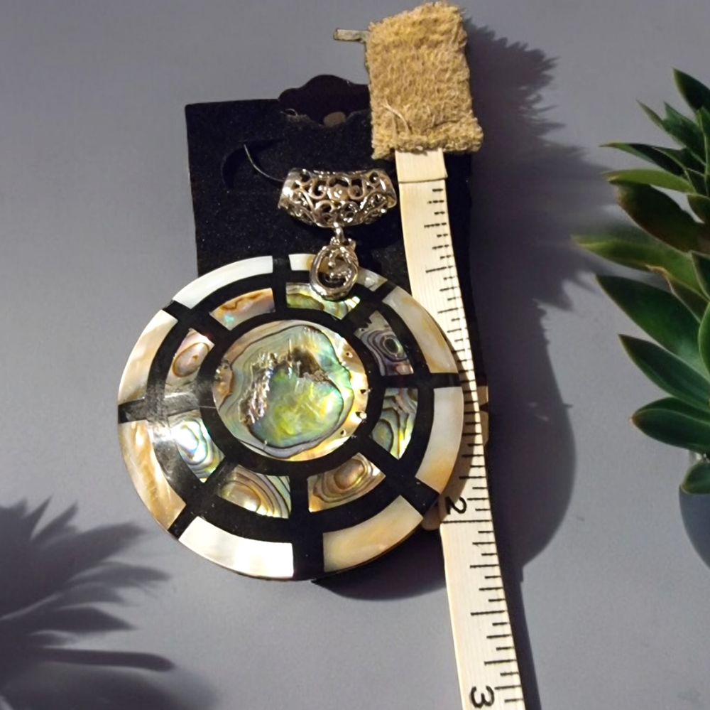๐๏ธ Abalone Shell Irredecent Pendant - Picture 2 of 3
